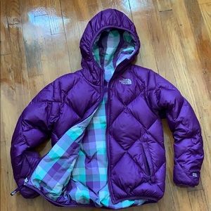 Girls Northface reversible puffer. Size 10-12.